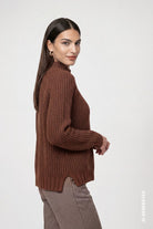 Strickpullover mit Stehkragen