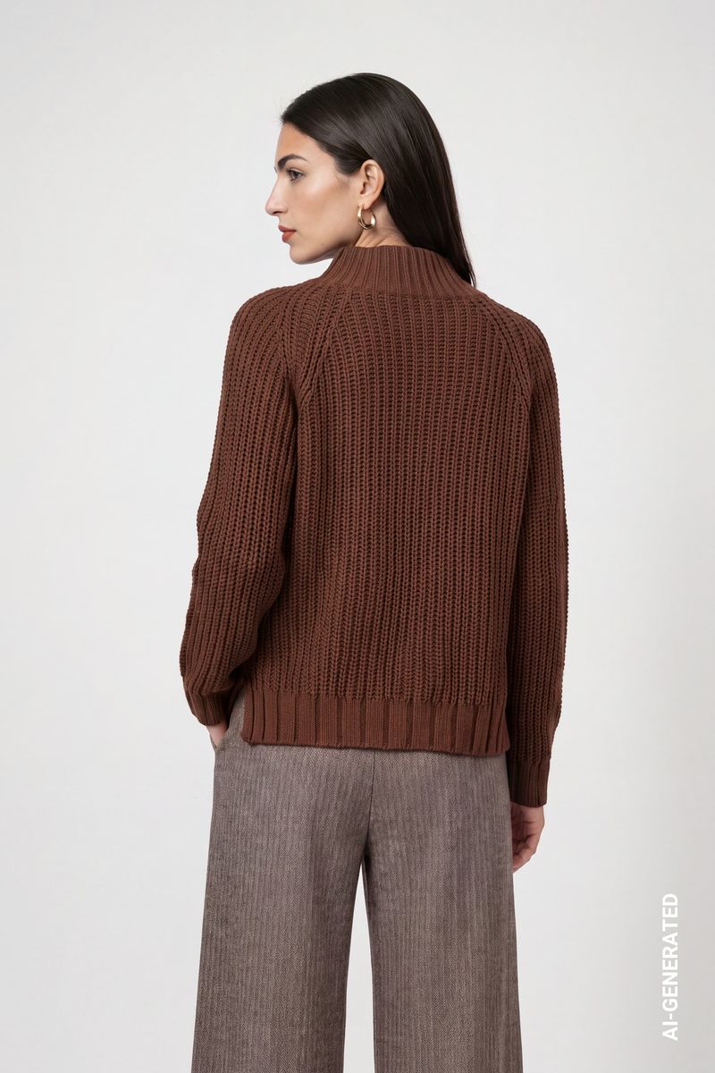 Strickpullover mit Stehkragen
