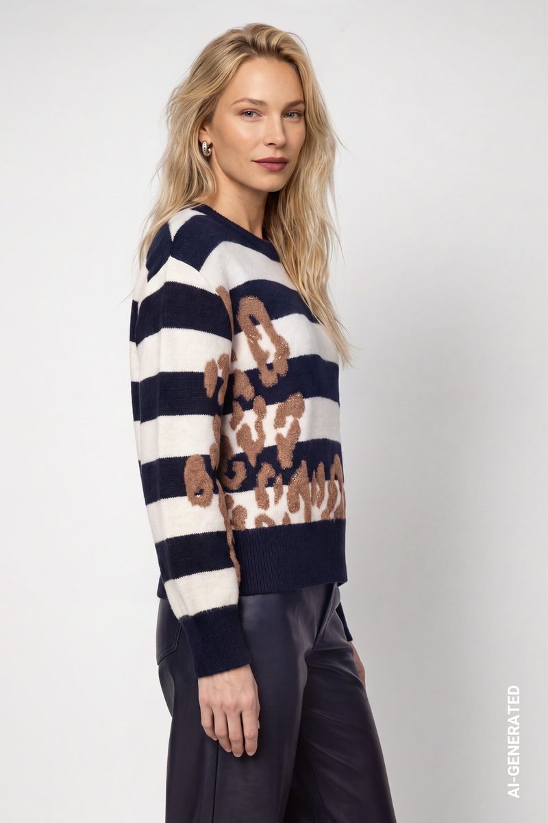 Strickpullover mit einer Mustermischung