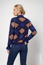 Strickjacke mit Rautenmuster