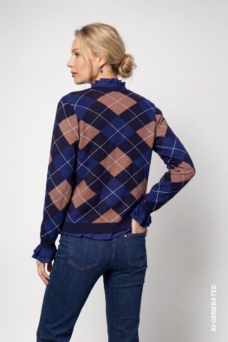 Strickjacke mit Rautenmuster