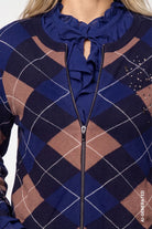 Strickjacke mit Rautenmuster
