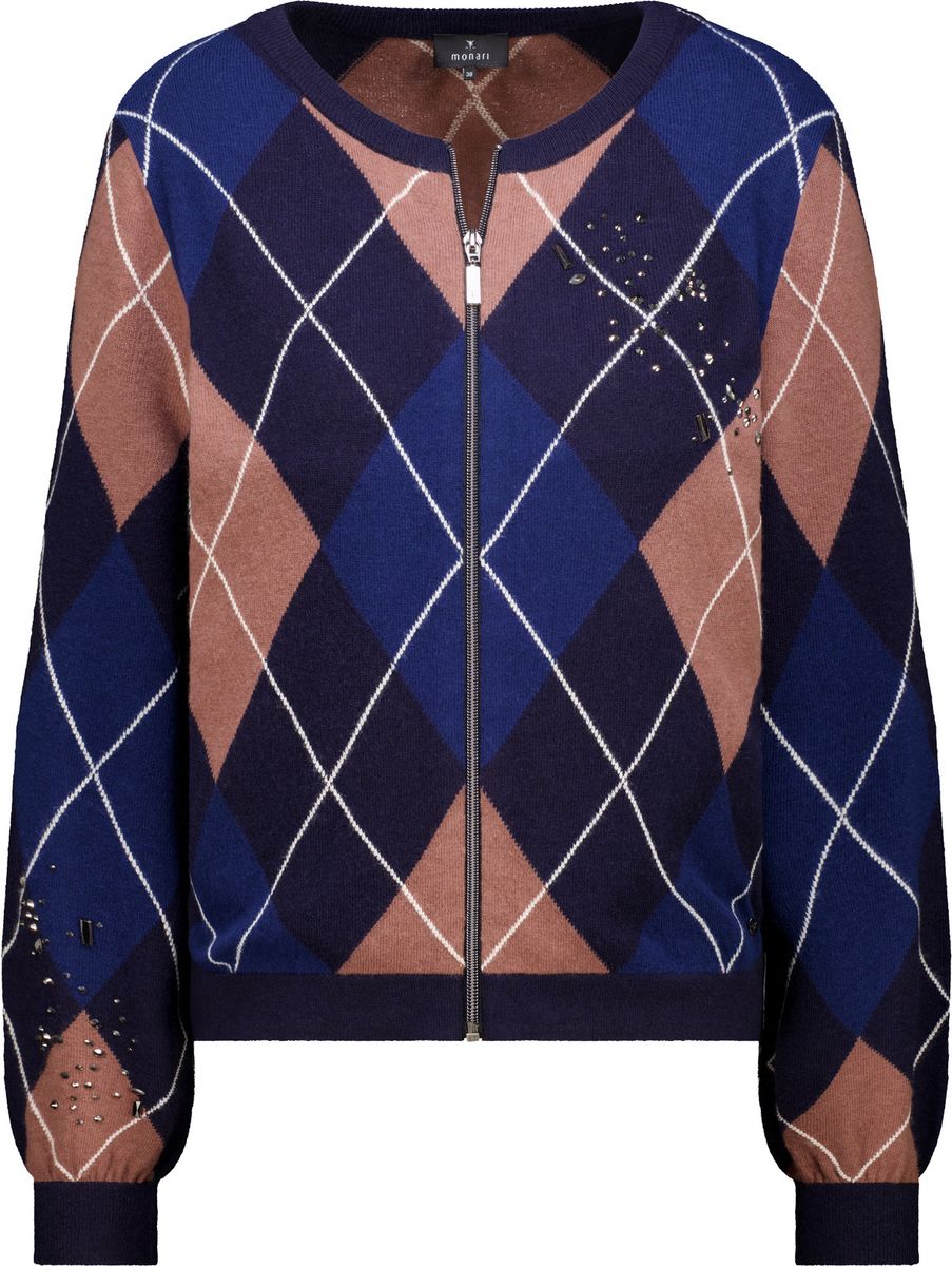Strickjacke mit Rautenmuster