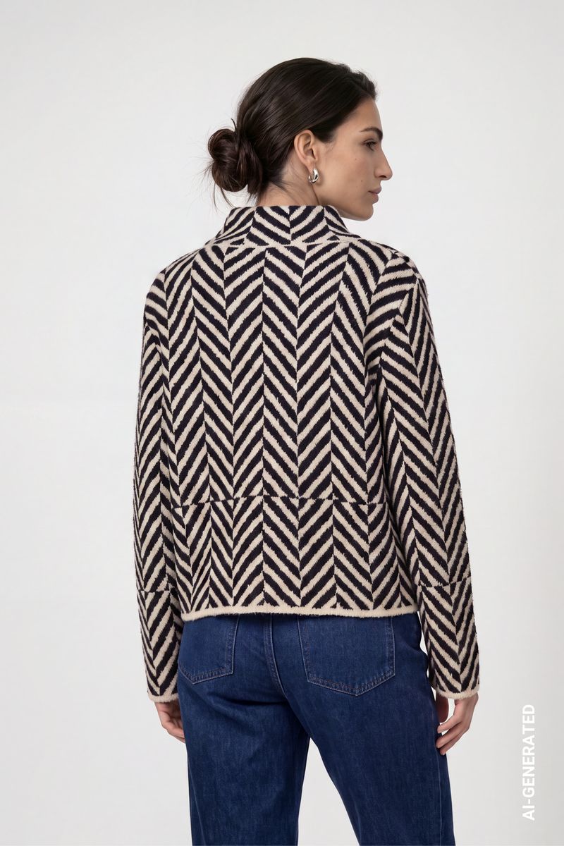 Strickpullover mit Fischgratmuster
