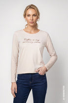 Langarmshirt mit Strassschriftzug