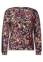 Langarm Shirt mit Boat Neck und Print