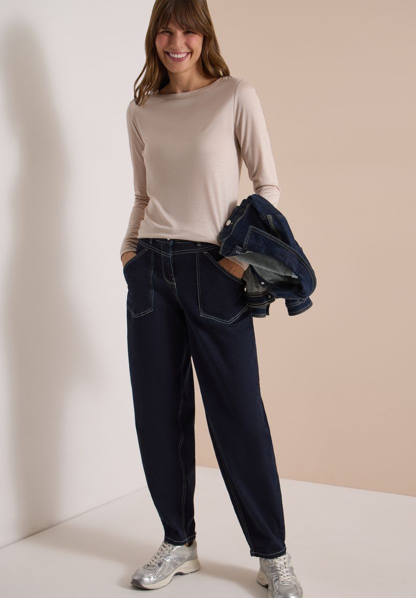 Barrel Leg Jeans mit Patch-Pockets
