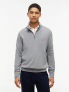 ESSENTIAL COTTON ZIP MOCK