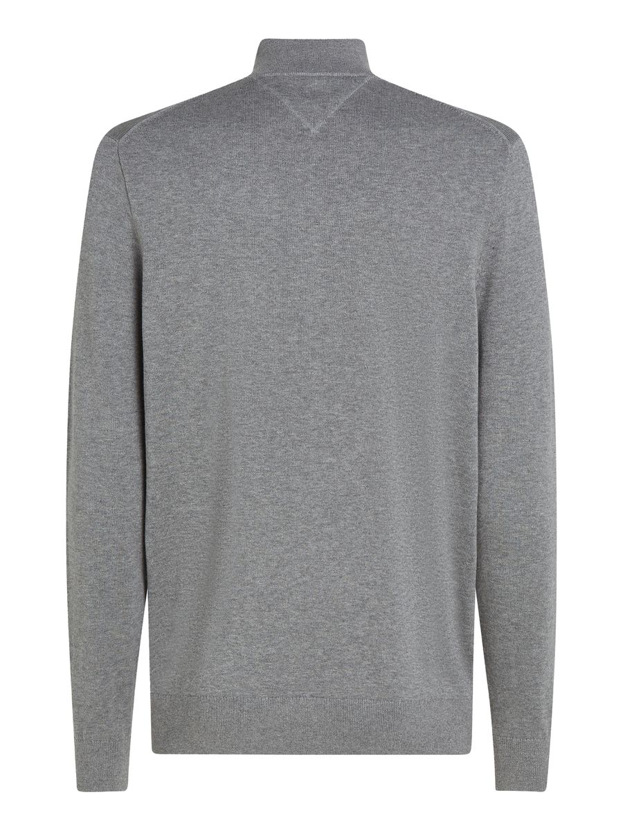 ESSENTIAL COTTON ZIP MOCK