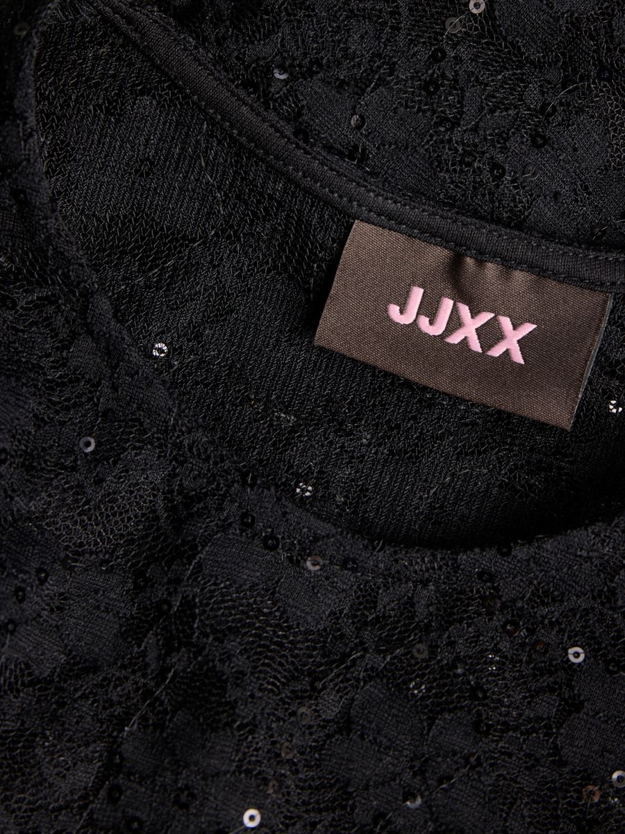 JXLUNA LS LACE SEQUIN TOP WVN
