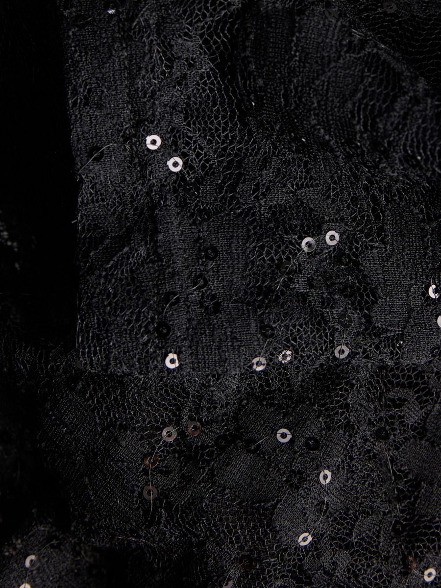 JXLUNA LS LACE SEQUIN TOP WVN