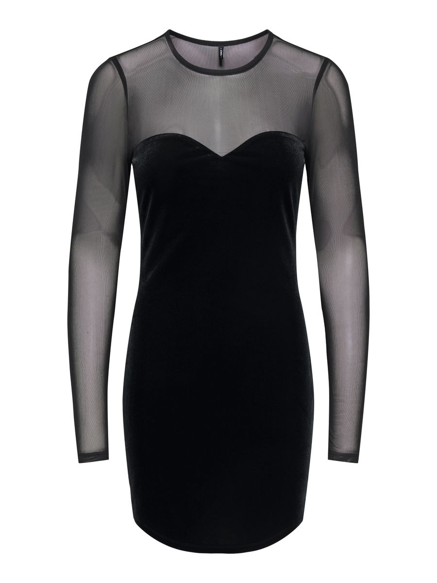ONLSMOOTH L/S MESH MIX DRESS BOX JRS