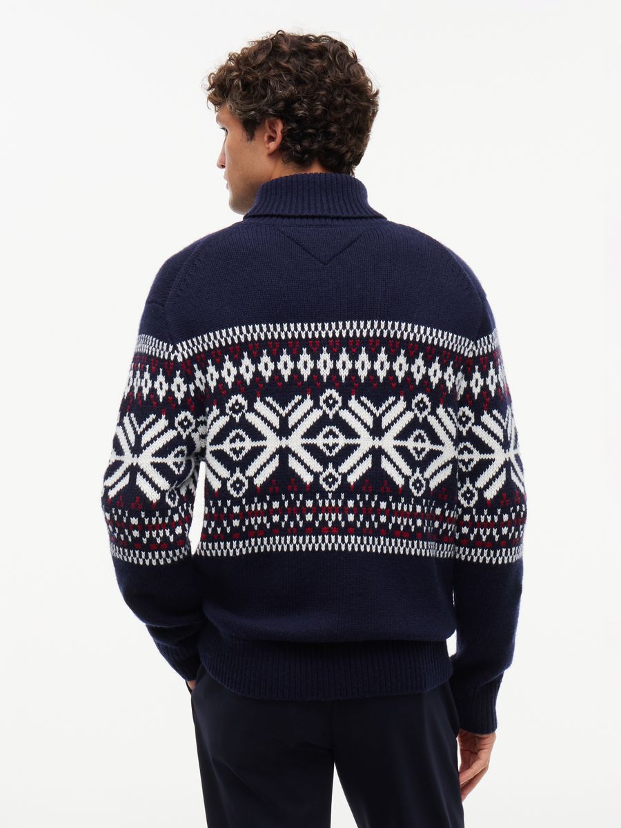 PLACED FAIRISLE WOOL BLEND ROLL