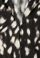 Langarm Tunika mit Split Neck und Reh-Print