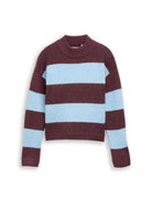 Cropped Strickpullover mit Streifenmuster