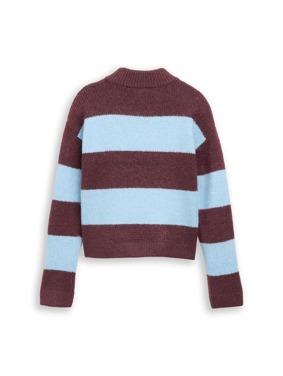Cropped Strickpullover mit Streifenmuster