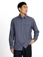 Regular Fit Twill Hemd aus Baumwolle