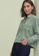 Langarm Hemdbluse mit Cordmix
