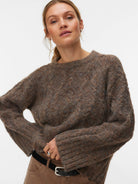 VMINGRID LS O-NECK CABLE PULLOVER BOO