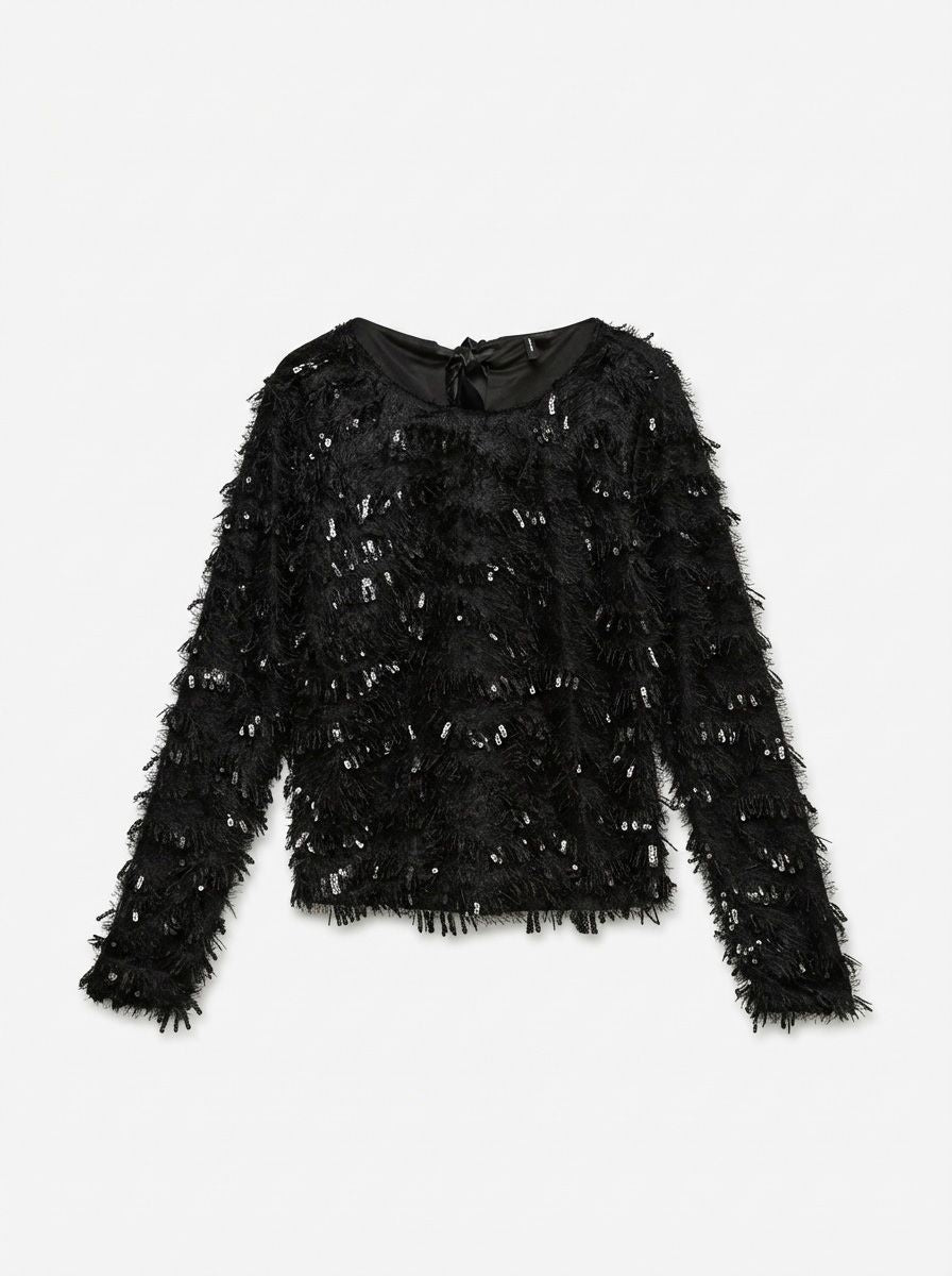 VMCYLLE LS O-NECK BOW SQ TOP JRS