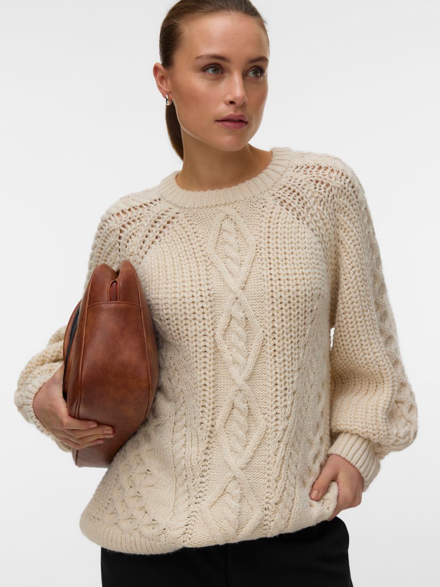 VMMIRANDA CABLE LS RAGLAN O-NECK PULLOVE