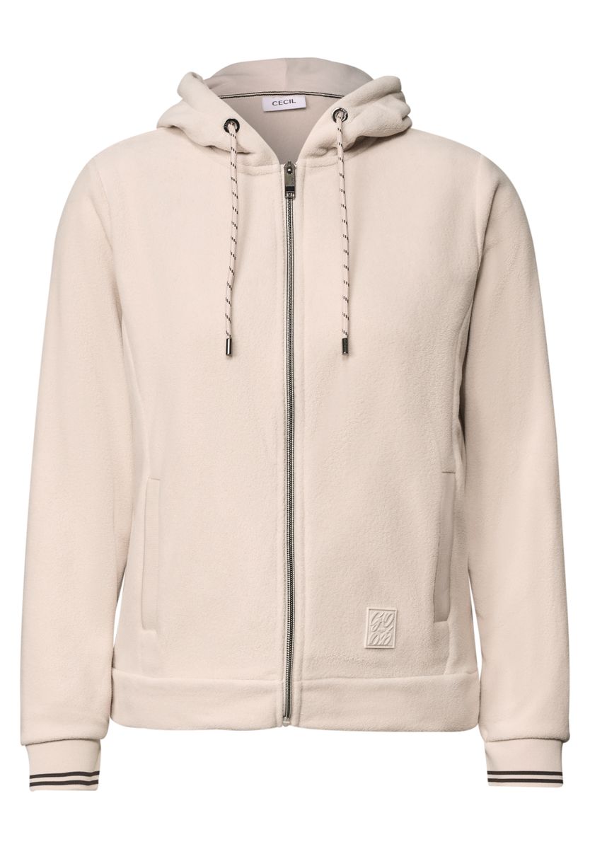 Langarm Fleece Jacke mit Kapuze