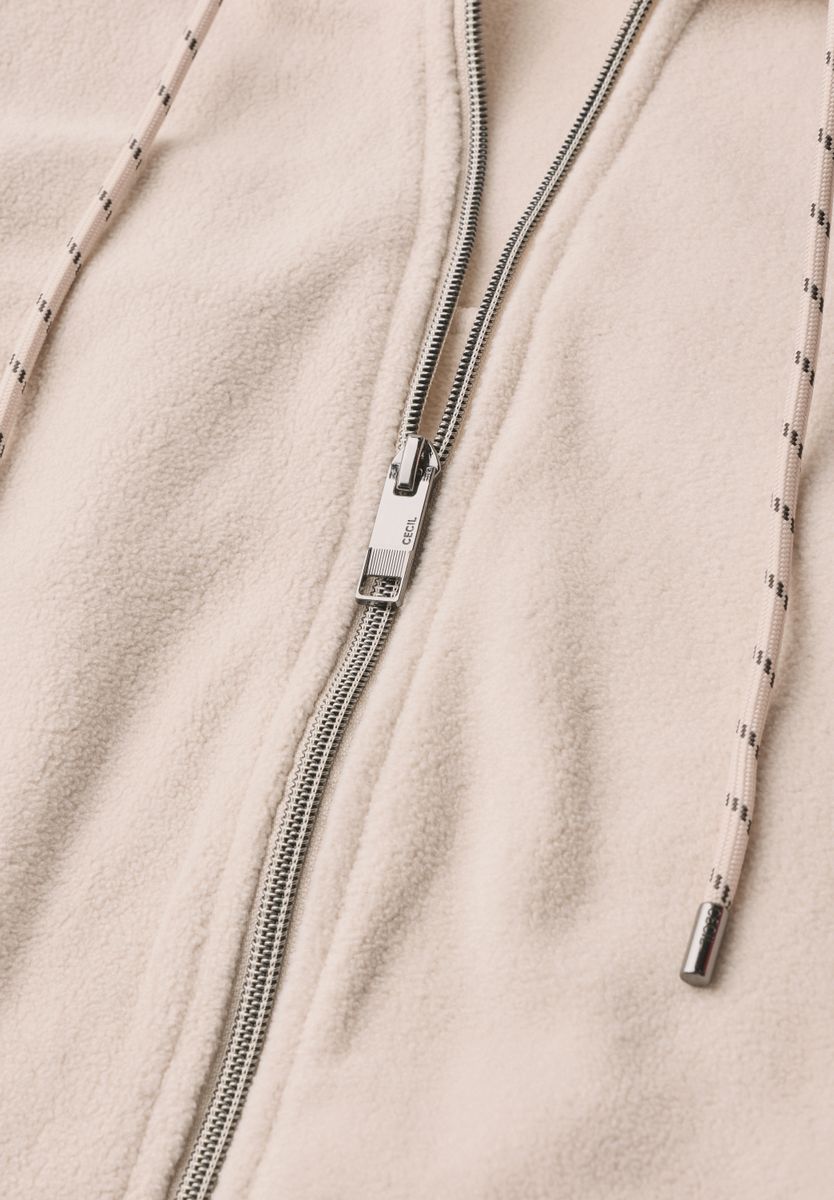Langarm Fleece Jacke mit Kapuze