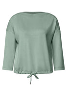 3/4-Arm Shirt mit Boat Neck und Tunnelzug