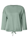 3/4-Arm Shirt mit Boat Neck und Tunnelzug