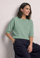 3/4-Arm Shirt mit Boat Neck und Tunnelzug