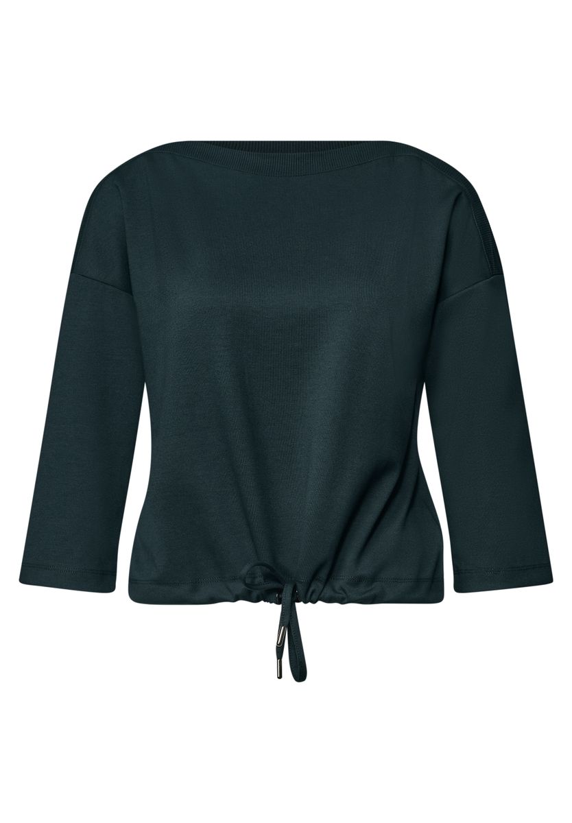 3/4-Arm Shirt mit Boat Neck und Tunnelzug