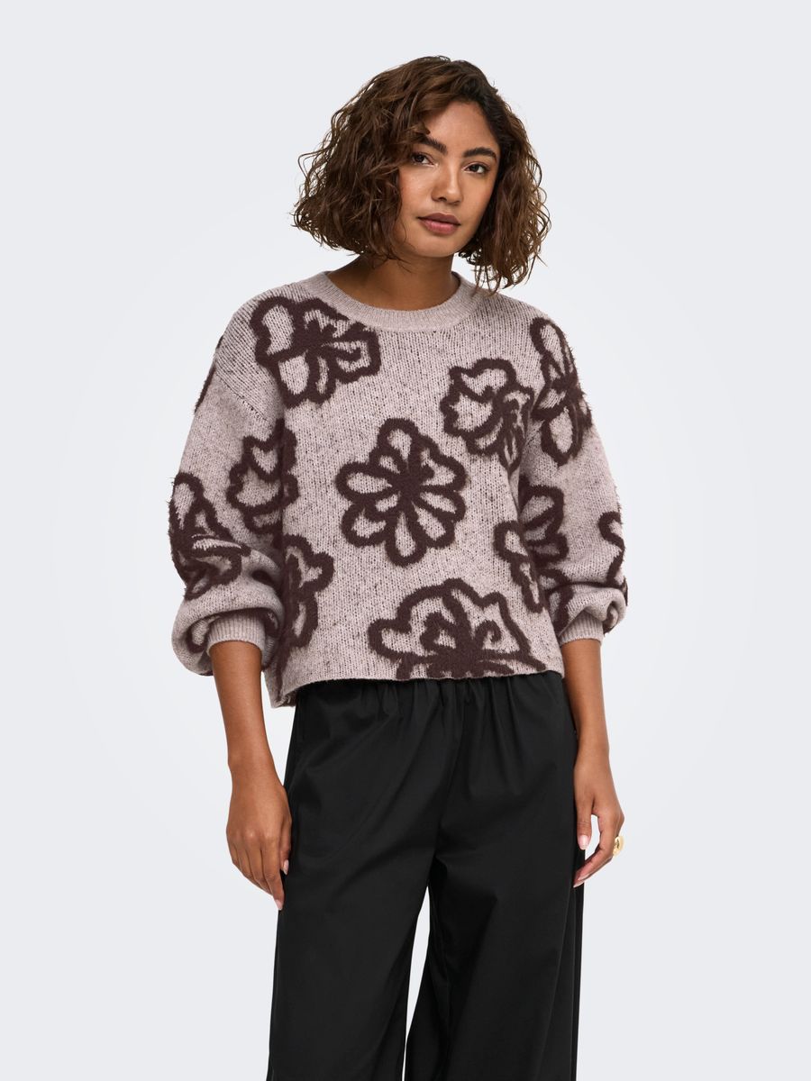 ONLFELICIA LS SHORT O-NECK DETAIL KNT