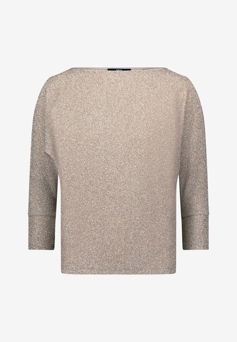 Glitzer-Shirt mit U-Boot Ausschnitt