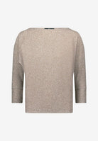 Glitzer-Shirt mit U-Boot Ausschnitt