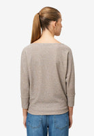 Glitzer-Shirt mit U-Boot Ausschnitt
