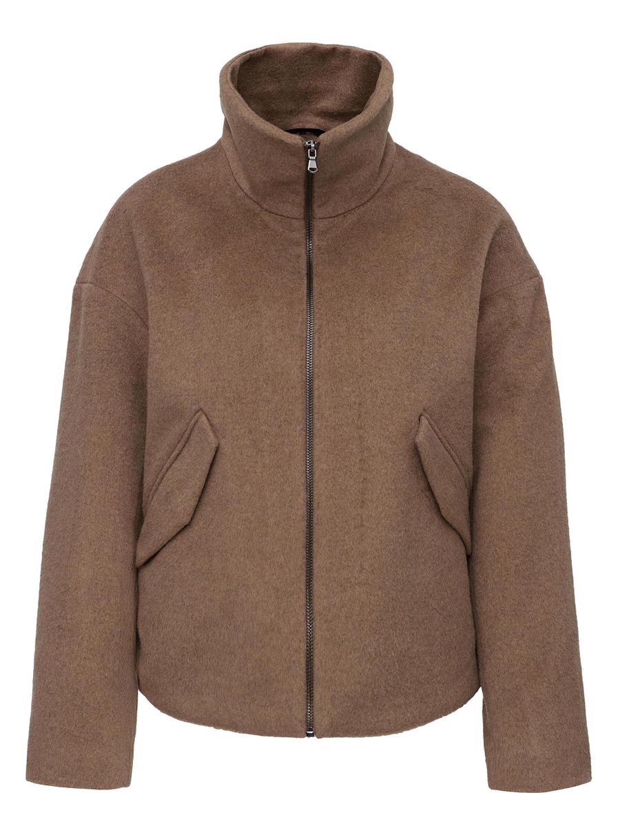 Wolljacke
mit
Kunstpelzkragen