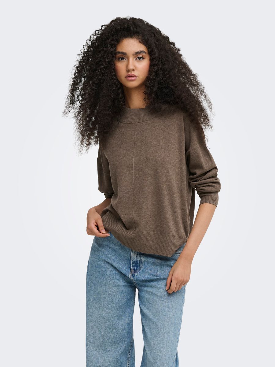 JDYAMORE L/S HN SLIT PULLOVER KNT
