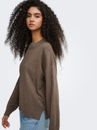 JDYAMORE L/S HN SLIT PULLOVER KNT