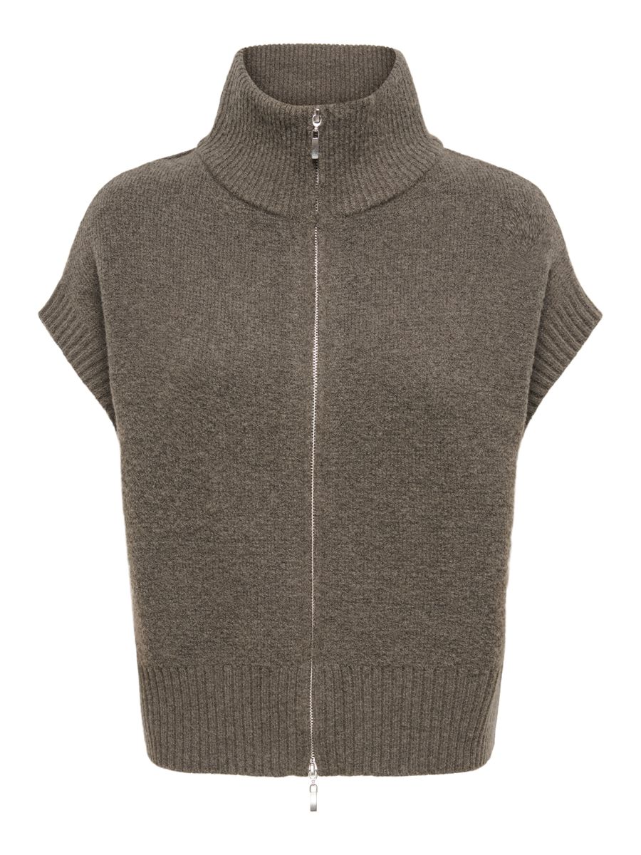 JDYLEA S/L HN 2WAY ZIP VEST KNT NOOS