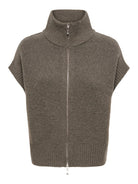 JDYLEA S/L HN 2WAY ZIP VEST KNT NOOS