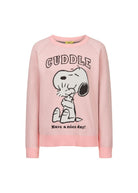 Strick-Pullover mit Snoopy-Woodstock-Motiv und CUDDLE-Schriftzug