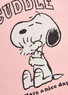 Strick-Pullover mit Snoopy-Woodstock-Motiv und CUDDLE-Schriftzug