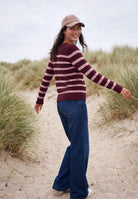 Langarm Pullover mit Rundhals und Streifen
