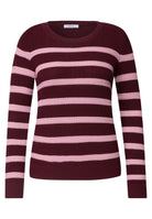 Langarm Pullover mit Rundhals und Streifen