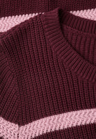 Langarm Pullover mit Rundhals und Streifen