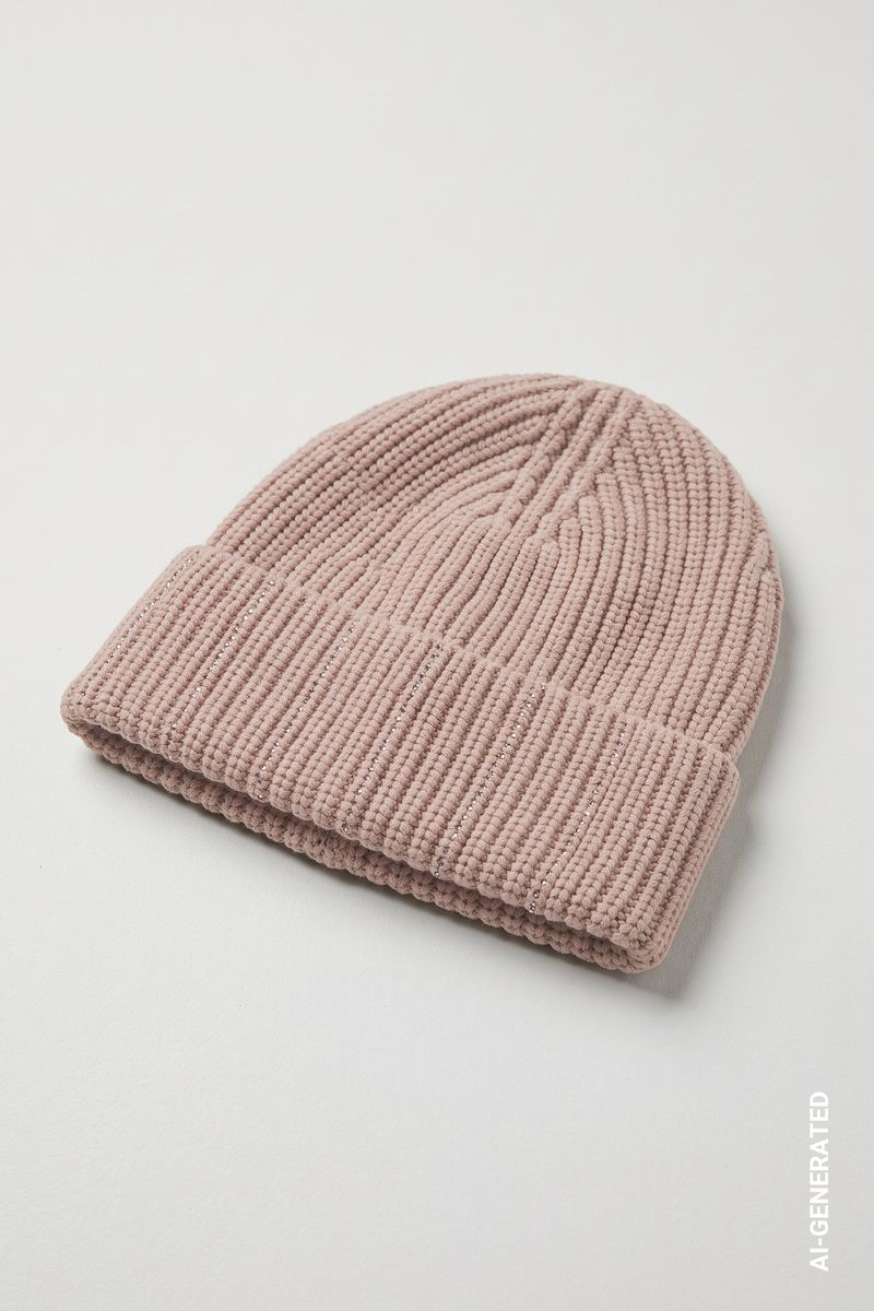 Strickmütze mit Strasssteinen
