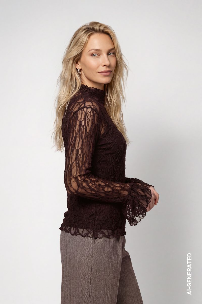 Langarmshirt aus Spitze