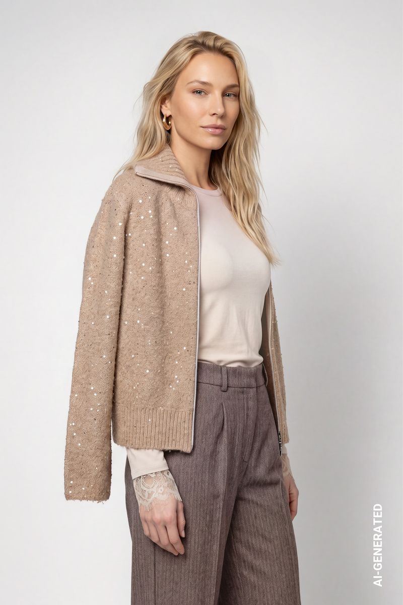 Strickjacke mit Boucle-Struktur