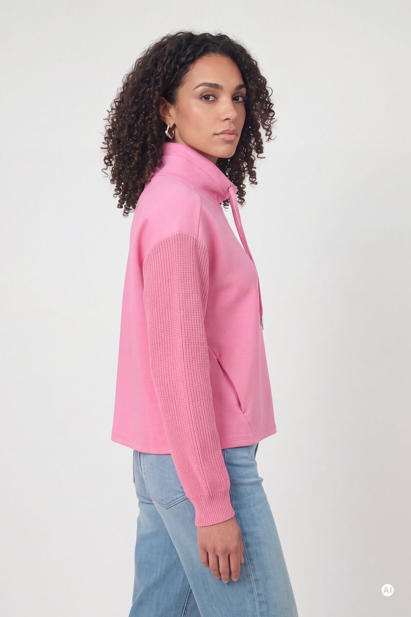 Sweatshirt mit Strickärmeln
