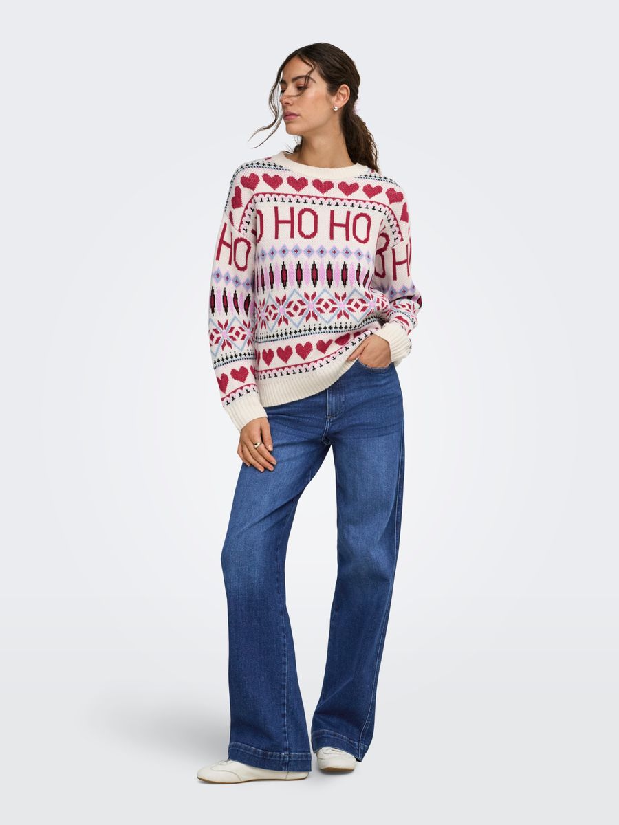 ONLXMAS HO LS O-NECK KNT